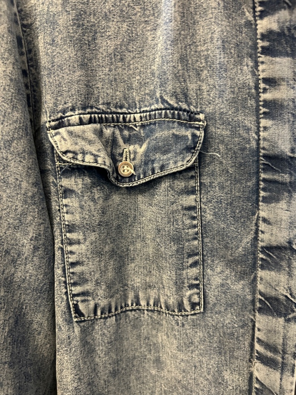 55. SWS Denim Button-Down Shirt Jacket - Light Blue - Picture 4 of 8